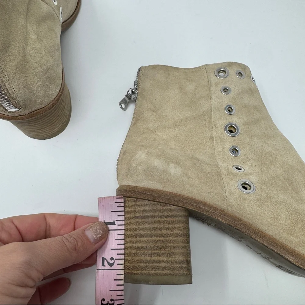 Rag & Bone Tan Suede Grommet Ankle Boots